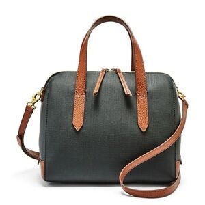 Fossil Black and Brown Satchel